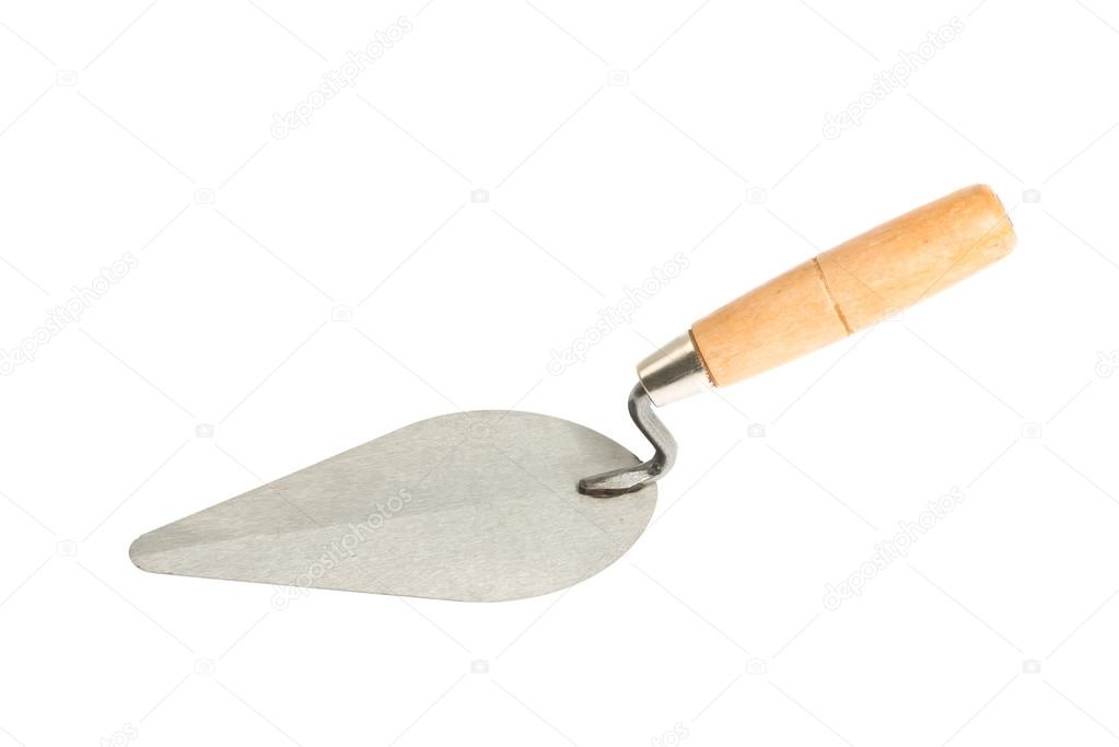 lute trowel on white background