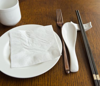 akşam yemeği yer ayarını görüntüle. 