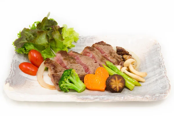 Hautnah auf frischem japanischem Kobe Matsusaka Beef Steak — Stockfoto