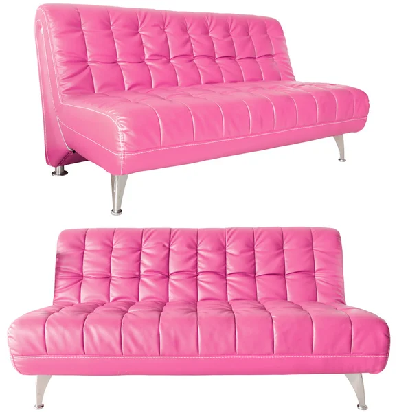 Moderne rood lederen sofa — Stockfoto