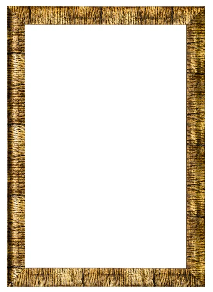 Golden wood photo image frame — Stock Photo, Image