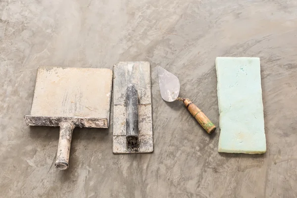 Ferramentas de construção para trabalho de concreto — Fotografia de Stock