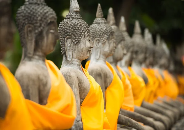 Antigua estatua de Buda en el templo de Ayutthaya — Foto de Stock