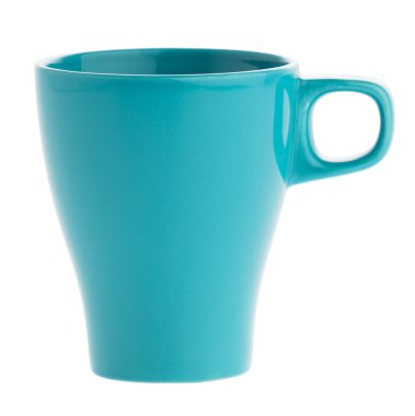 beyaz zemin üzerine mavi kahve fincanı