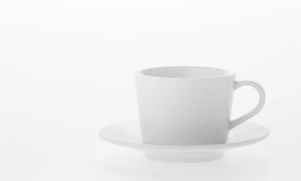 Tasse à café blanche sur fond blanc — Photo