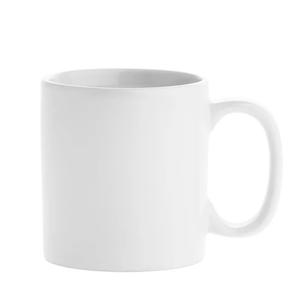 Bílý šálek kávy na bílém pozadí — Stock fotografie