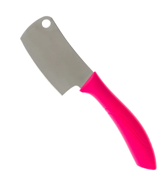 Couteau de cuisine en acier inoxydable manche rose — Photo