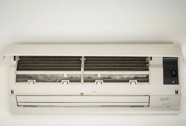 Ice on coil cooler of dirty air conditioner — Stock Photo, Image