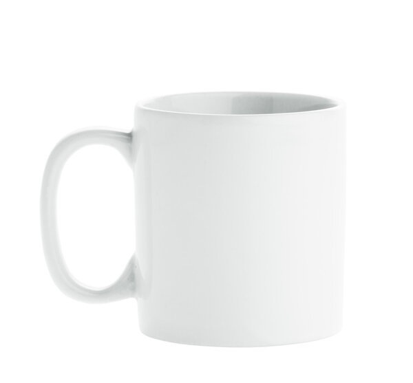white coffee cup on white background