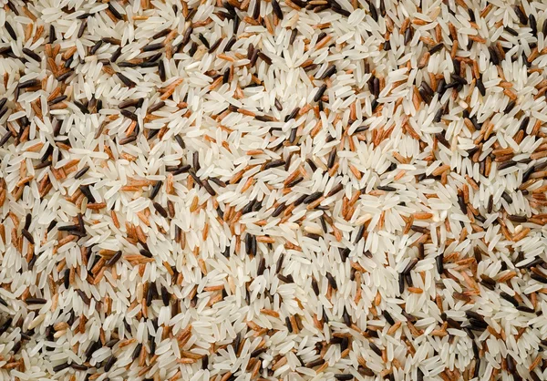 Detail of uncooked mix rice grains background — Stock Photo, Image