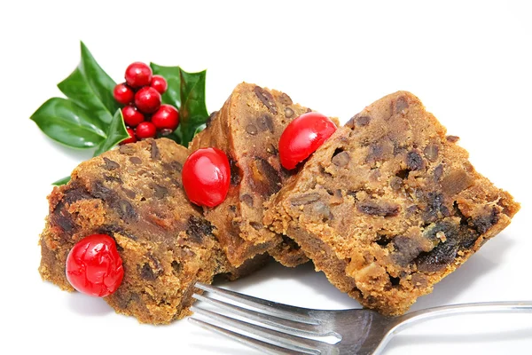 Sliced Christmas Fruitcake — Stock Photo, Image