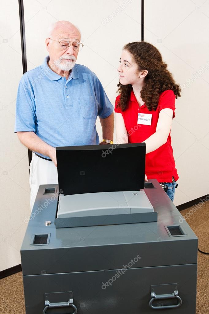 Young Volunteer Helps Voter