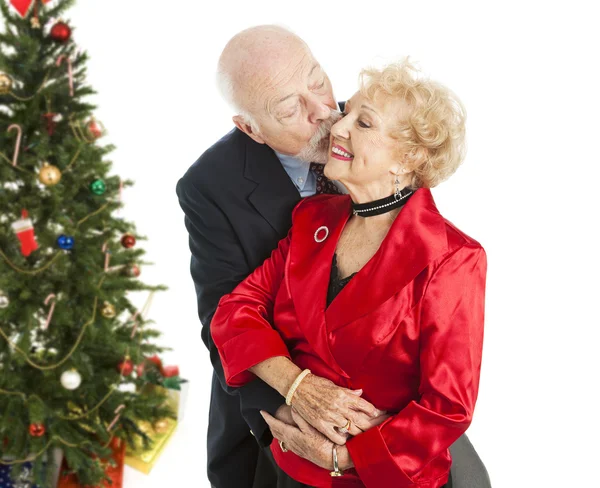 Vacanze Anziani - Bacio di Natale — Foto Stock