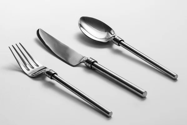 Juego de cubiertos con tenedor, cuchillo y cuchara — Foto de Stock