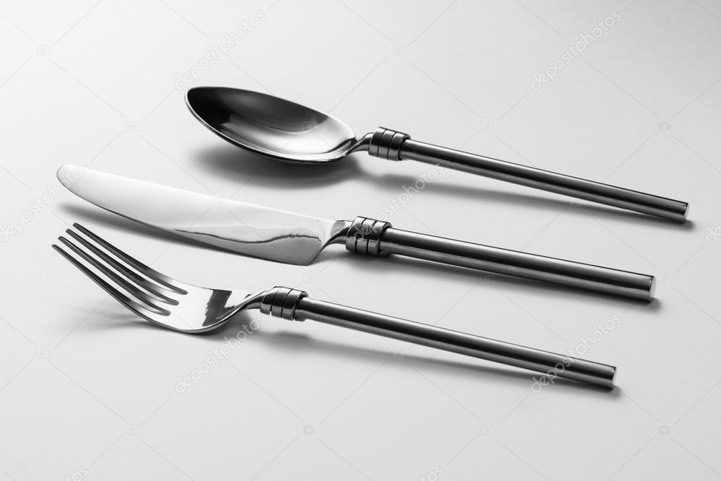 Cutlery set with Fork, Knife and Spoon Stock Photo by ©suriyaphoto