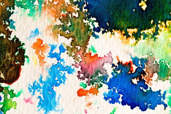 Najme zblízka vody barevná malba na akvarel papír textury — Stock fotografie