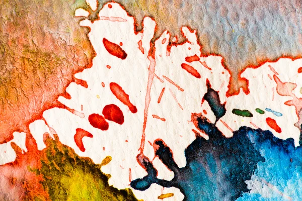Anställer närbild vatten färg målning på akvarellpapper konsistens — Stockfoto