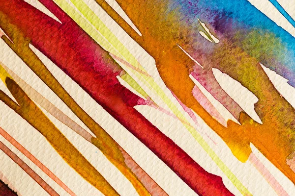 Contrata close up pintura a cores de água na textura de papel aquarela — Fotografia de Stock