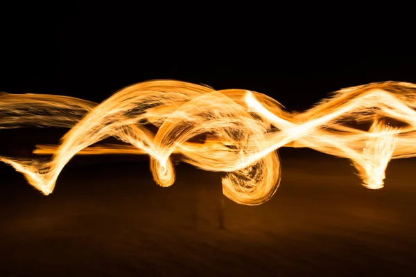 Amazing Fire Show at night on samet Island, Thailand — Stock Photo, Image