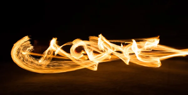 Amazing Fire Show at night on samet Island, Thailand — Stock Photo, Image