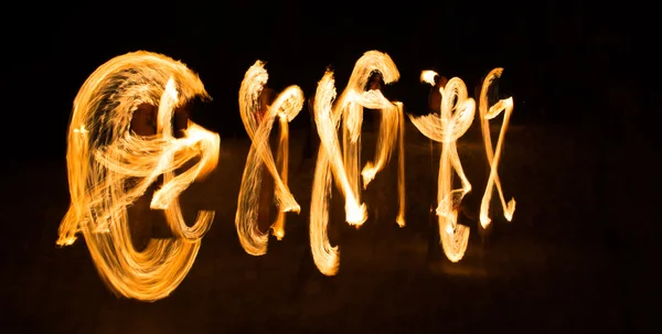 Amazing Fire Show at night on samet Island, Thailand — Stock Photo, Image