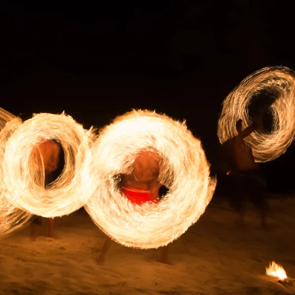 Amazing Fire Show at night on samet Island, Thailand Stock Picture