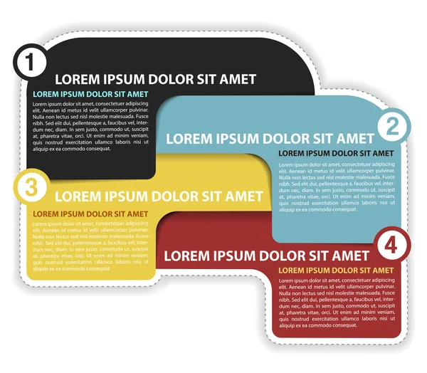 Diagramma a colori vettoriale con quattro passaggi — Vettoriale Stock