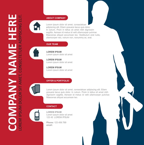 Fondo de infografía vectorial con silueta de fotógrafo — Vector de stock