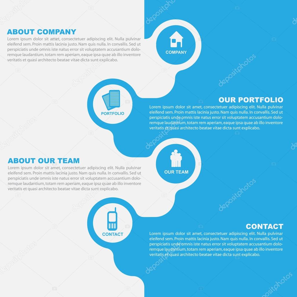 Vector abstract background of brochure with icons for company