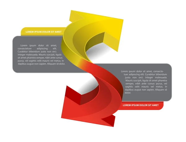 Schema con due frecce e posto per il testo — Vettoriale Stock