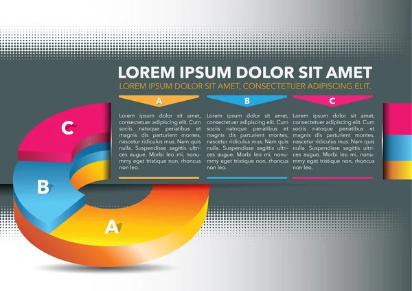 Fond vectoriel avec graphique sur trois niveaux — Image vectorielle