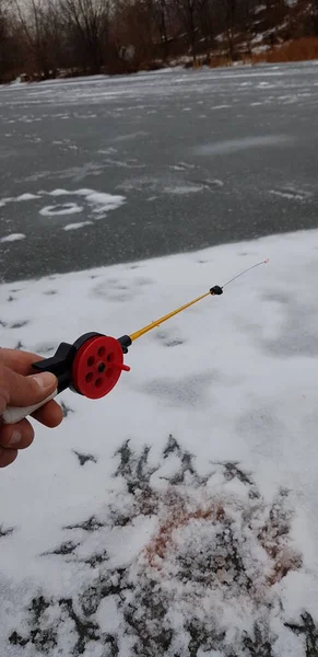 Ice Fishing Cold Weather — Stock Photo, Image