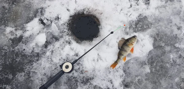 ice fishing in cold weather