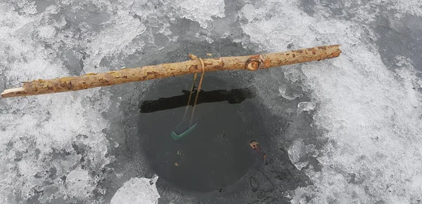 Pesca Invierno Hielo Frío — Foto de Stock