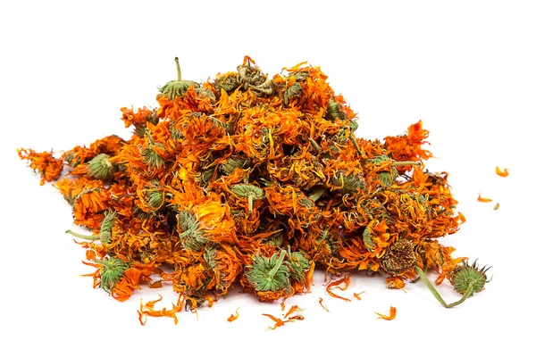 Dried flowers of calendula Medicinal herbs — Stock Photo, Image