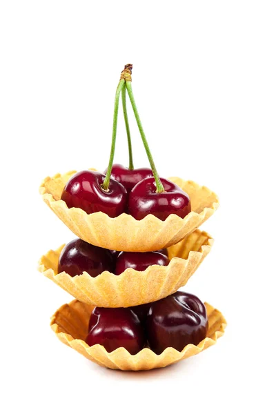 Fresh en sweet cherry frukter. — Stockfoto