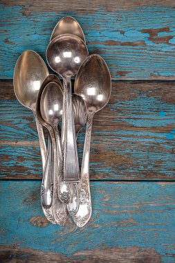 Alman gümüş kaşık. Mutfak gereçleri.
