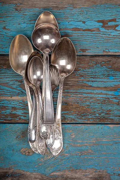 German silver spoon. Kitchen utensils. — Stock Photo, Image