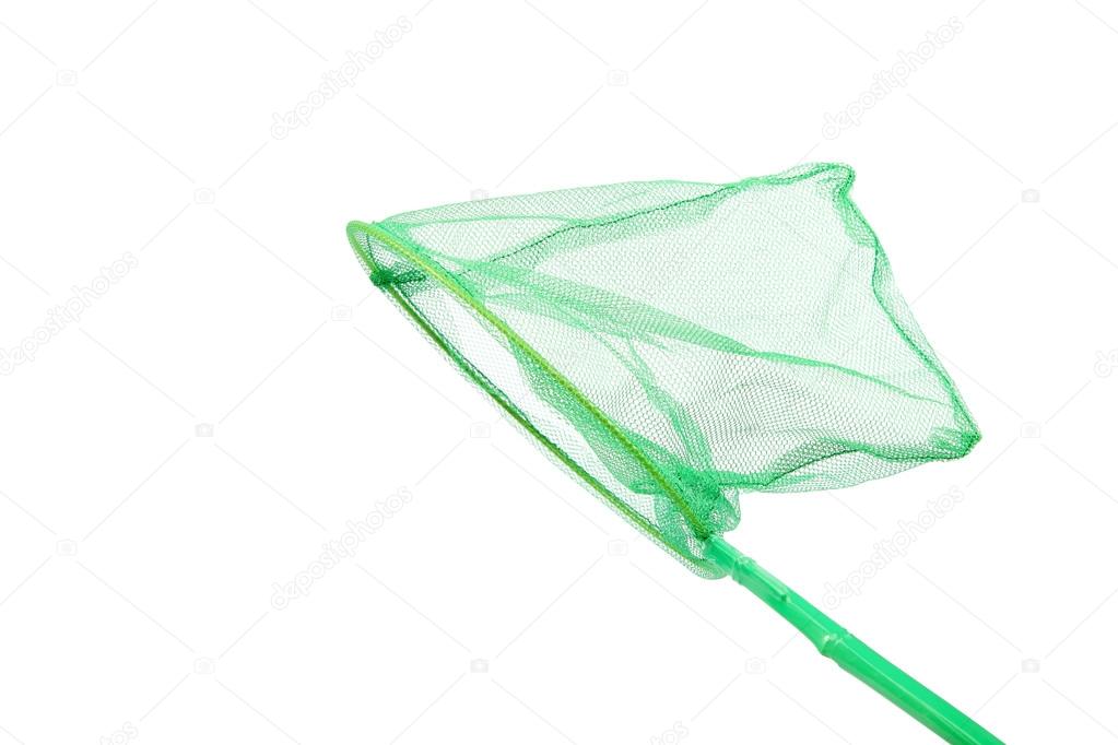 Green insect net on a white background.