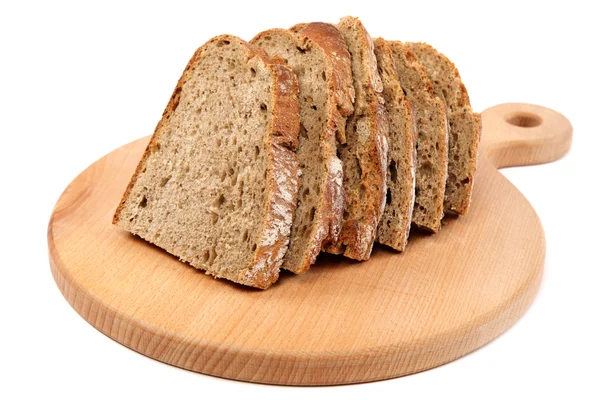 Sneetjes brood op witte achtergrond. — Stockfoto