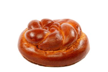 Ekmek somunu beyaz arkaplanda izole edildi. 