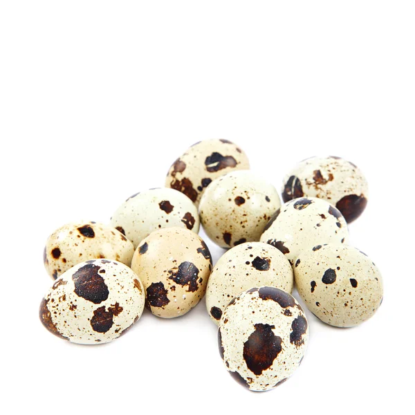 Перепелиные яйца на белом фоне. — стоковое фото