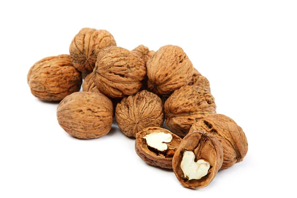 Walnuts isolated on white background. — Stock Photo, Image