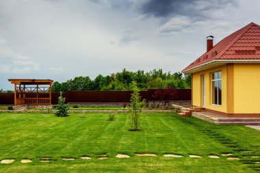 Güzel modern dekoratif Bahçe tasarımı.