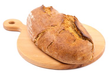 ekmek beyaz arkaplanda izole edildi.