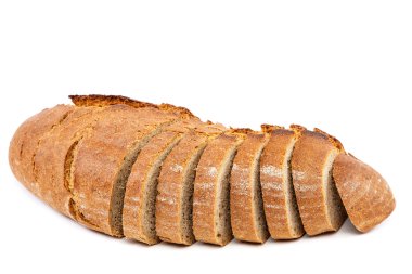 Ekmek beyaz arkaplanda izole edildi.