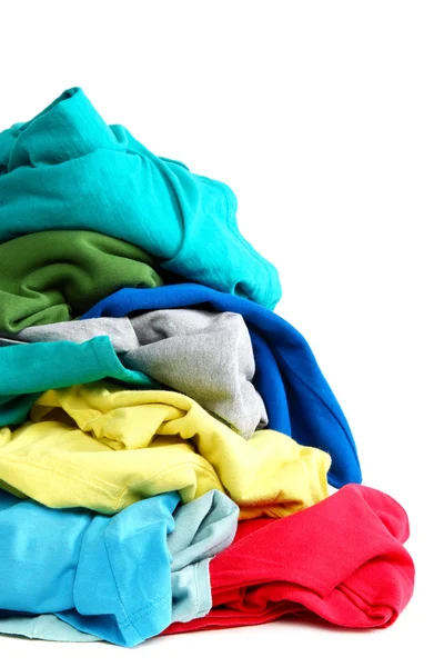 Pile of clothes washing on white background. — Stock Photo, Image