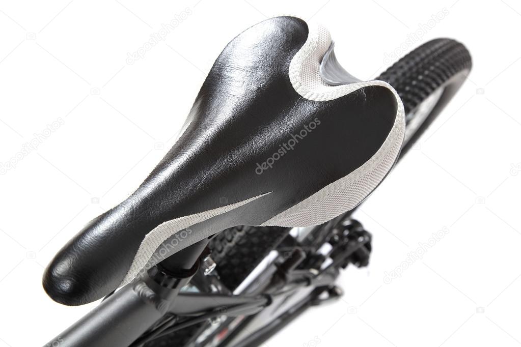 Bicycle seat on a white background.