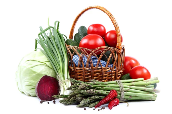 Fresh vegetables on a white background. — Stock Photo, Image