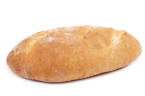 Beyaz arkaplanda bir somun ekmek.